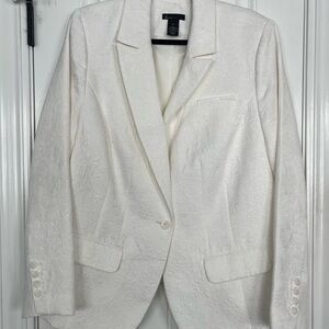 Lane Bryant Textured White Blazer